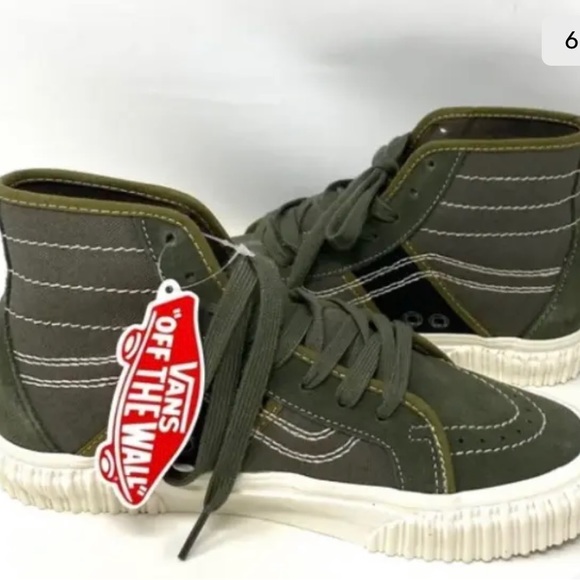VANS SK8-HI GYM ISSUE World Code Green Canvas Suede Shoes - Picture 5 of 8